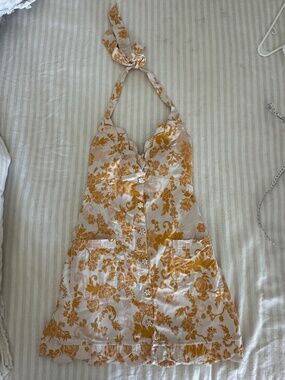 Anthropologie Maeve Yellow Halter Dress